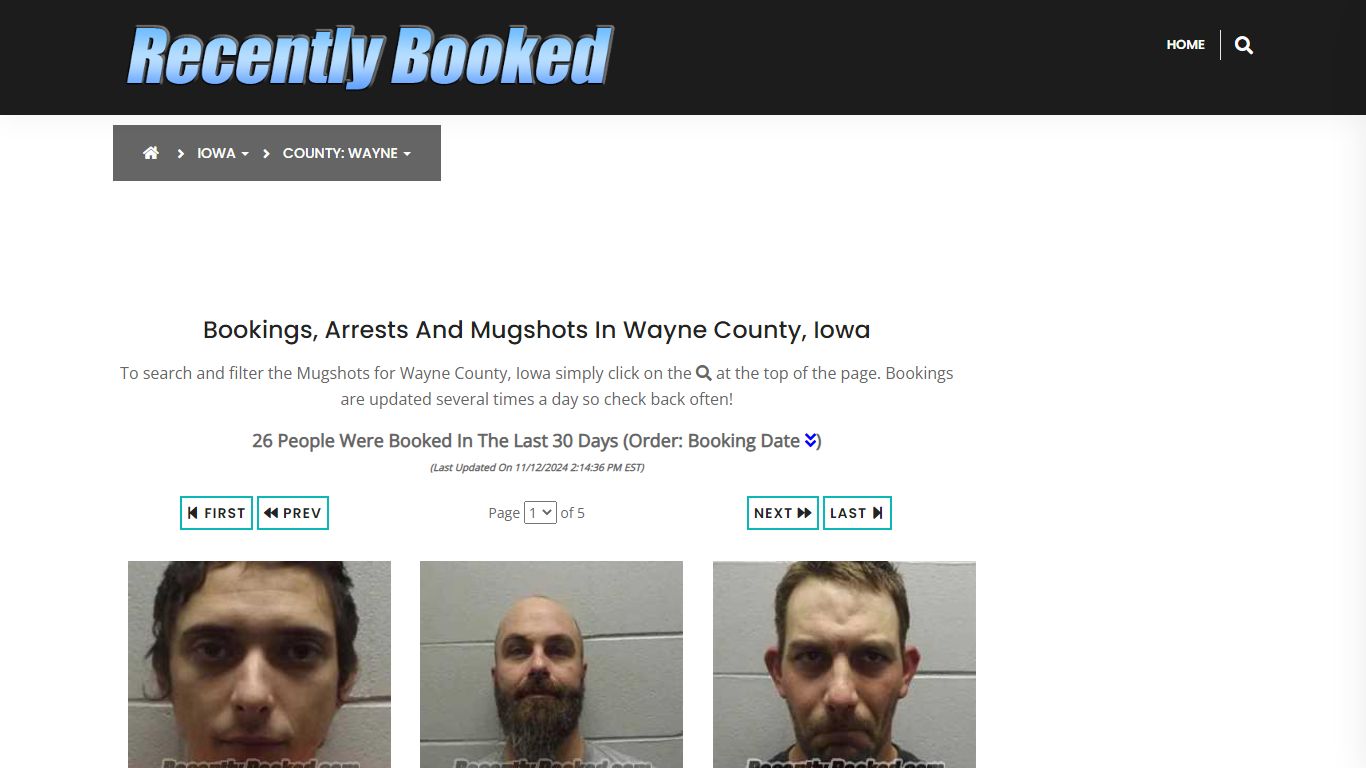 Bookings, Arrests and Mugshots in Wayne County, Iowa - Recently Booked