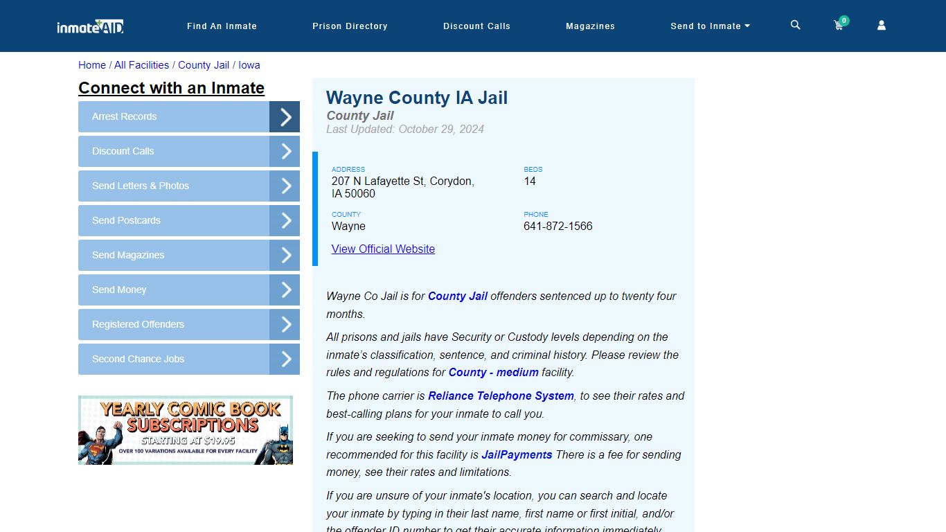 Wayne County IA Jail - Inmate Locator