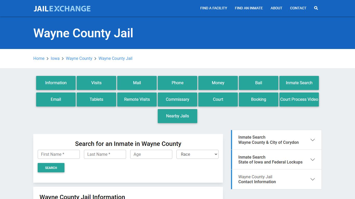 Wayne County Jail Roster Lookup, IA, Inmate Search