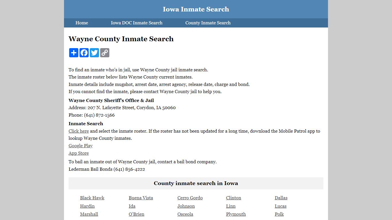 Wayne County Inmate Search